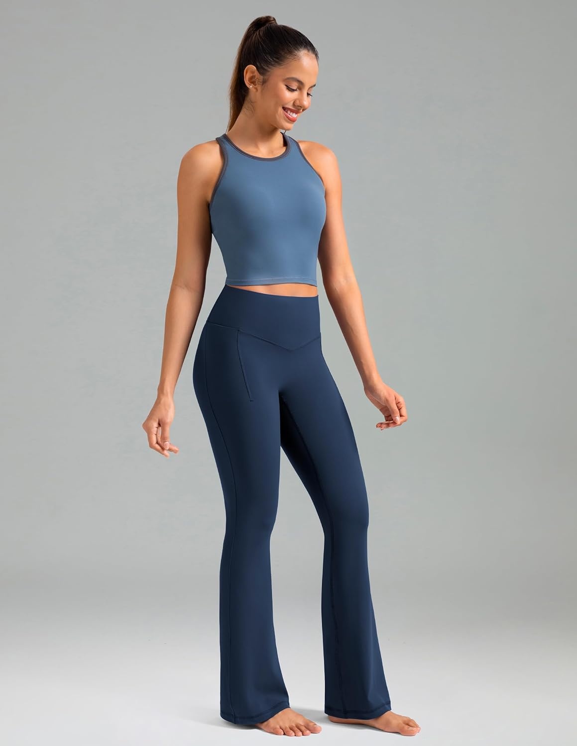 image:imageColorfulkoala Dreamlux Flare Leggings for Women with Pockets High Waist No Front Seam Yoga Pants 275 295 315Titan