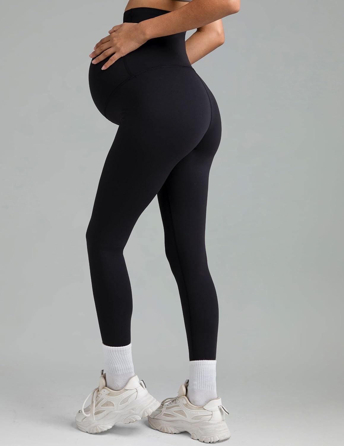 image:imageColorfulkoala Womens Dreamlux Maternity Leggings Over The Belly 25 28 Inseam Soft Workout Activewear Yoga Pregnancy PantsBlack