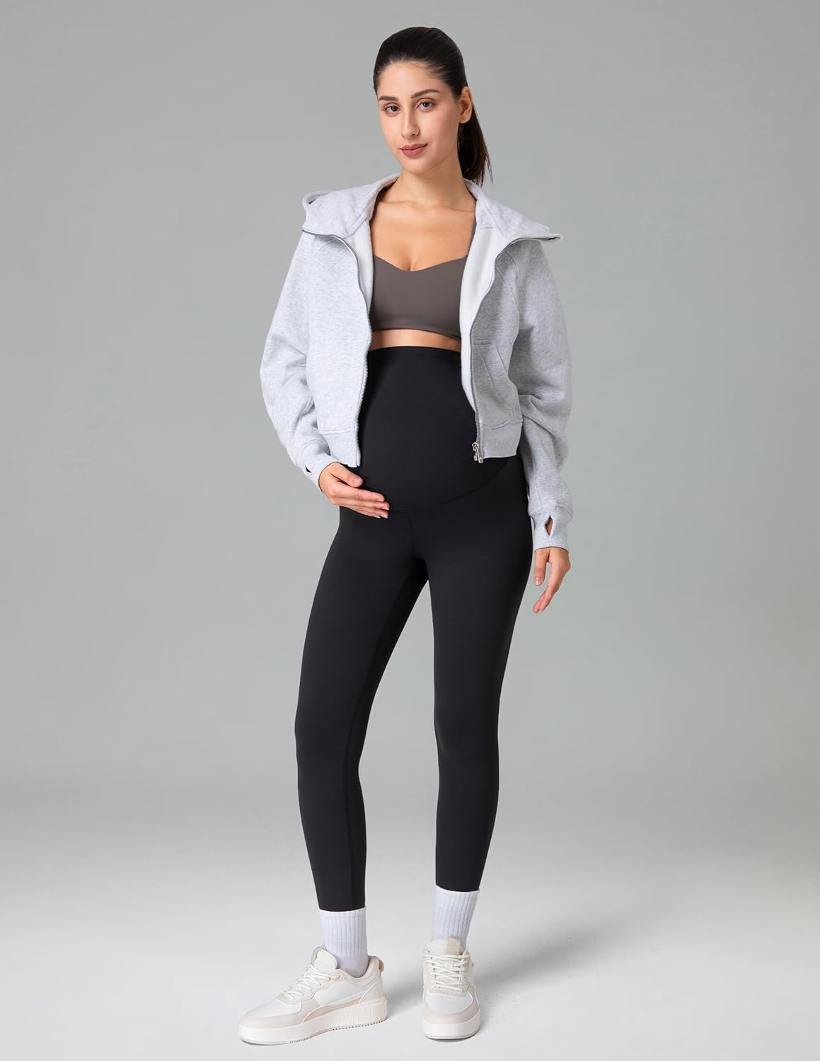 image:imageColorfulkoala Womens Dreamlux Maternity Leggings Over The Belly 25 28 Inseam Soft Workout Activewear Yoga Pregnancy PantsBlack