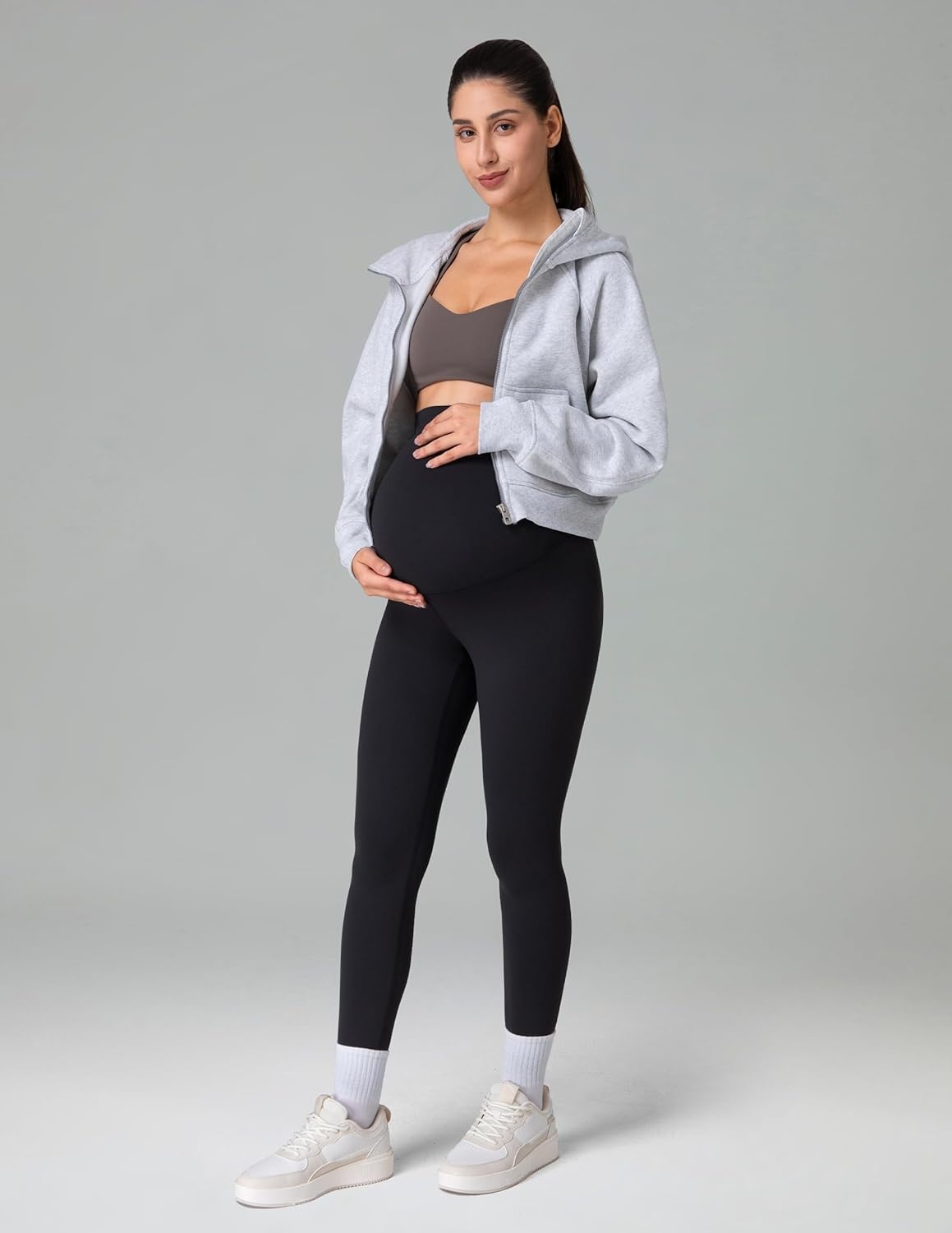 image:imageColorfulkoala Womens Dreamlux Maternity Leggings Over The Belly 25 28 Inseam Soft Workout Activewear Yoga Pregnancy PantsBlack
