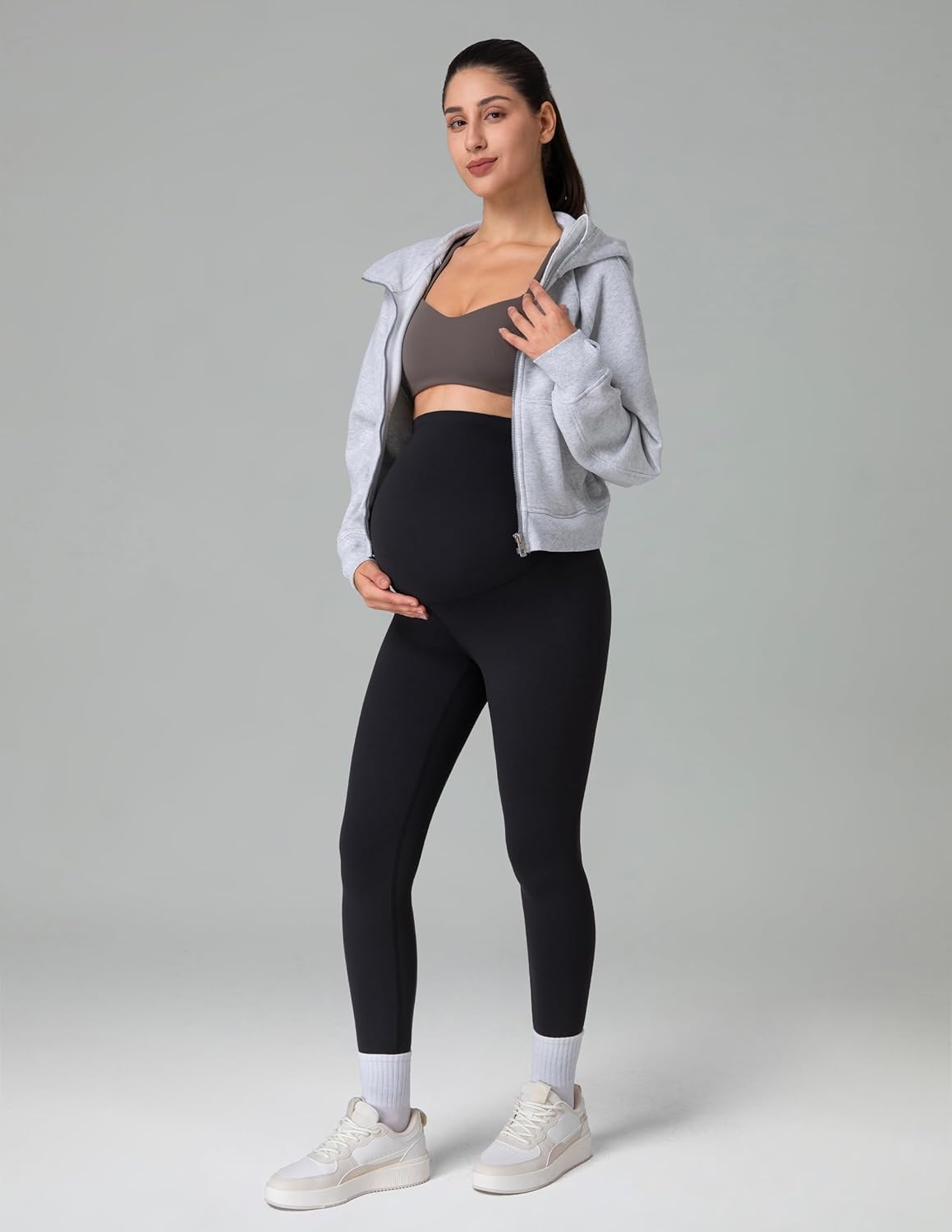 image:imageColorfulkoala Womens Dreamlux Maternity Leggings Over The Belly 25 28 Inseam Soft Workout Activewear Yoga Pregnancy PantsBlack