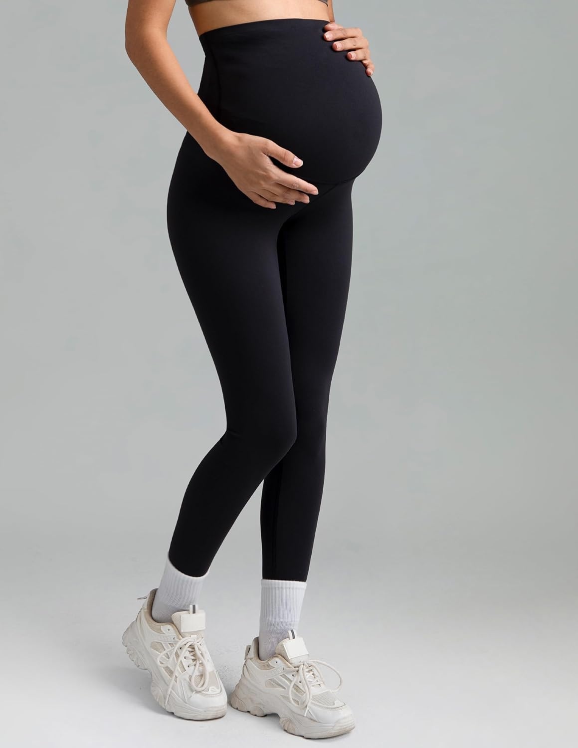 image:imageColorfulkoala Womens Dreamlux Maternity Leggings Over The Belly 25 28 Inseam Soft Workout Activewear Yoga Pregnancy PantsBlack