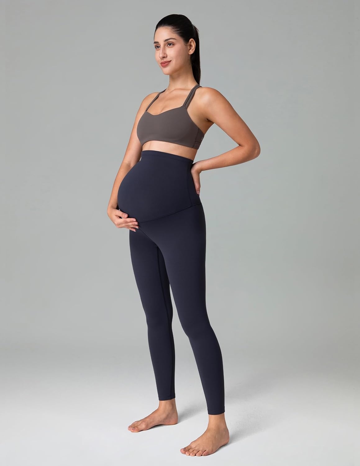 image:imageColorfulkoala Womens Dreamlux Maternity Leggings Over The Belly 25 28 Inseam Soft Workout Activewear Yoga Pregnancy PantsBlue Ink