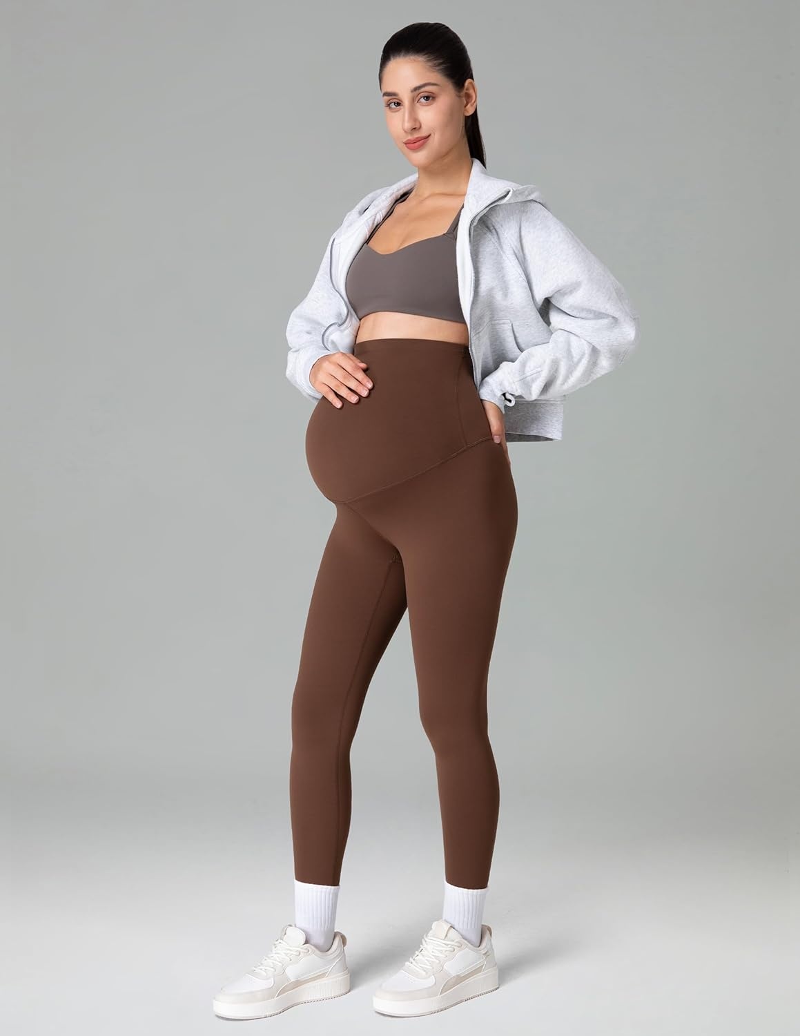 image:imageColorfulkoala Womens Dreamlux Maternity Leggings Over The Belly 25 28 Inseam Soft Workout Activewear Yoga Pregnancy PantsCocoa
