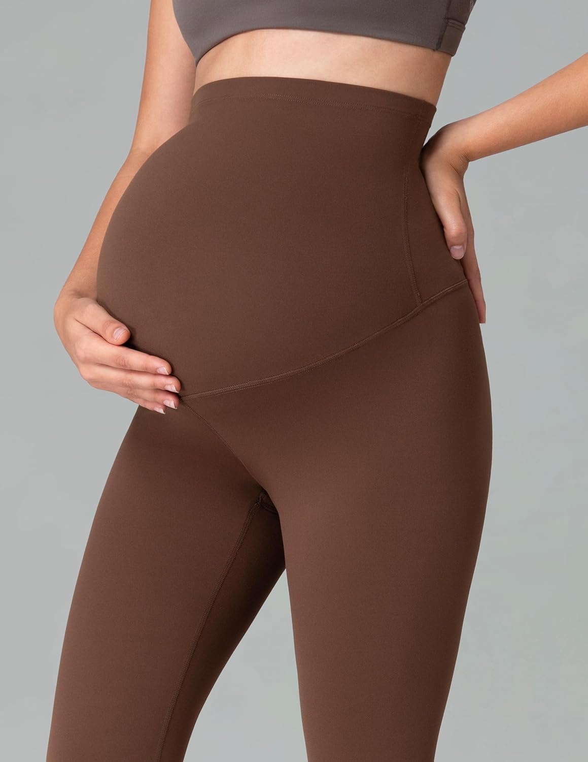 image:imageColorfulkoala Womens Dreamlux Maternity Leggings Over The Belly 25 28 Inseam Soft Workout Activewear Yoga Pregnancy PantsCocoa