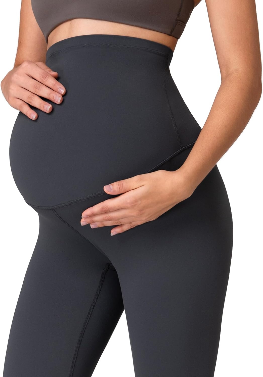 image:imageColorfulkoala Womens Dreamlux Maternity Leggings Over The Belly 25 28 Inseam Soft Workout Activewear Yoga Pregnancy PantsDark Carbon