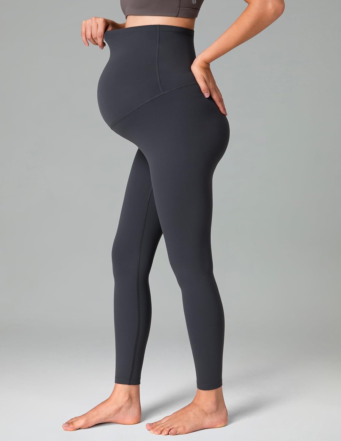 image:imageColorfulkoala Womens Dreamlux Maternity Leggings Over The Belly 25 28 Inseam Soft Workout Activewear Yoga Pregnancy PantsDark Carbon