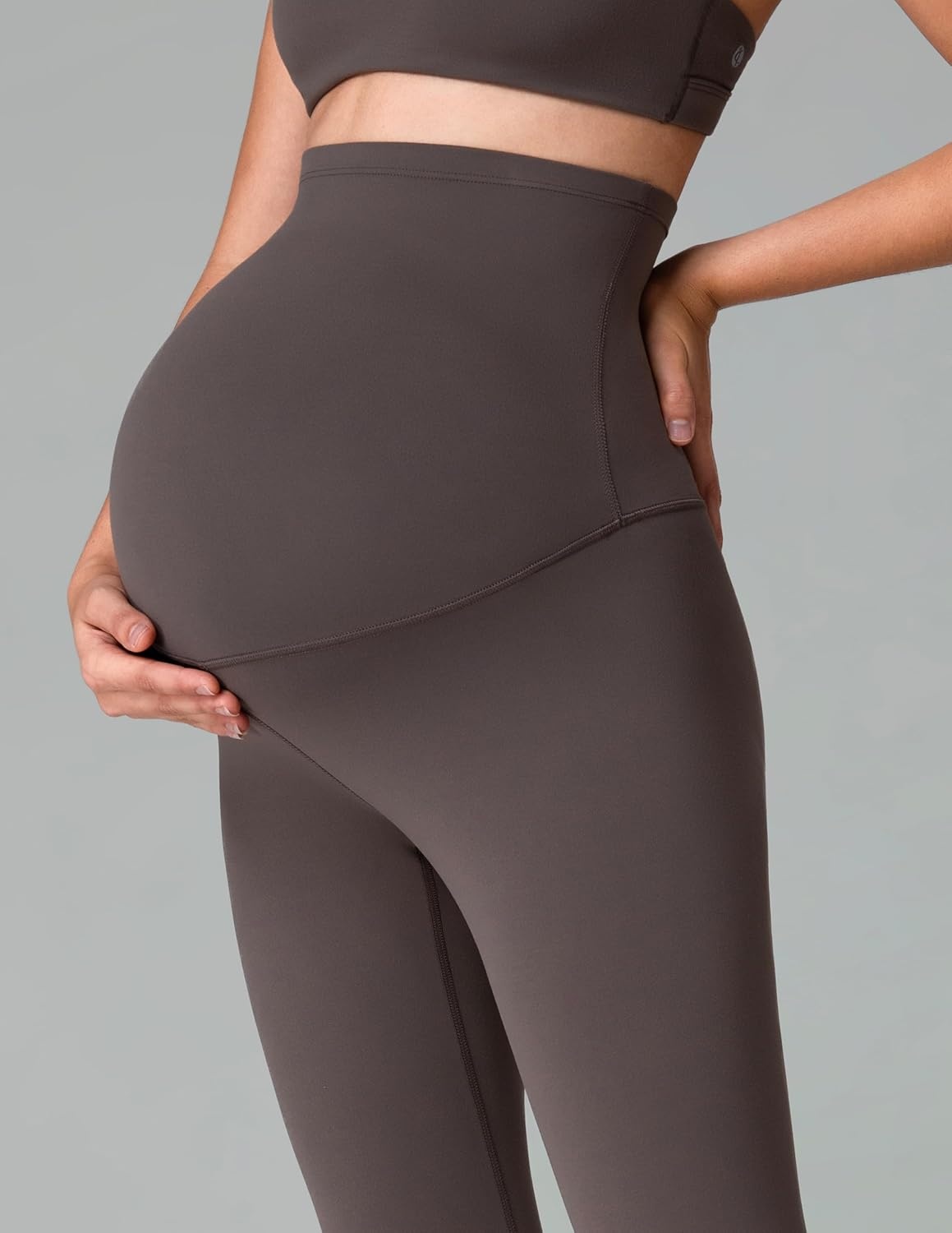 image:imageColorfulkoala Womens Dreamlux Maternity Leggings Over The Belly 25 28 Inseam Soft Workout Activewear Yoga Pregnancy PantsMajor Brown