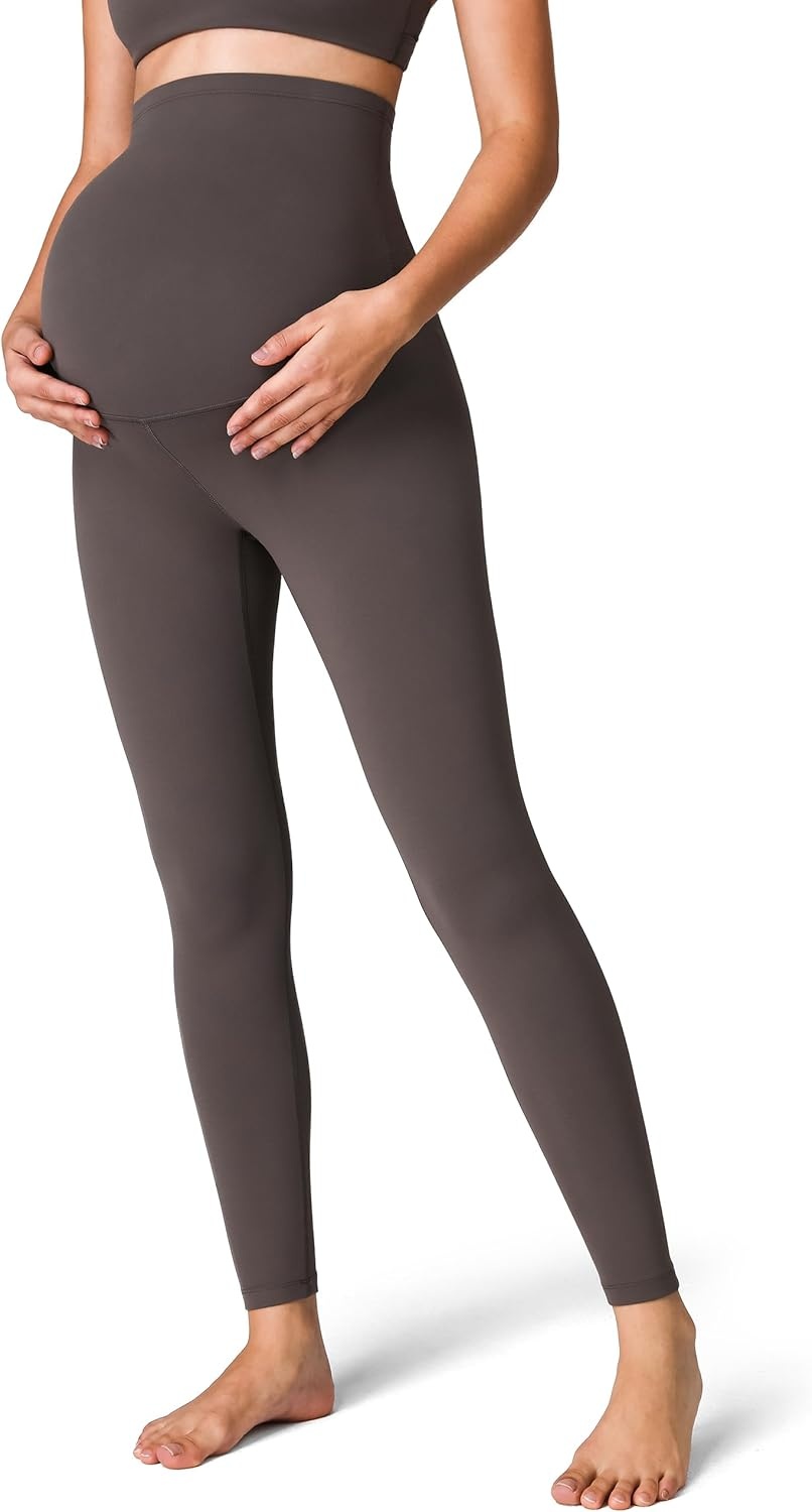 image:imageColorfulkoala Womens Dreamlux Maternity Leggings Over The Belly 25 28 Inseam Soft Workout Activewear Yoga Pregnancy PantsMajor Brown