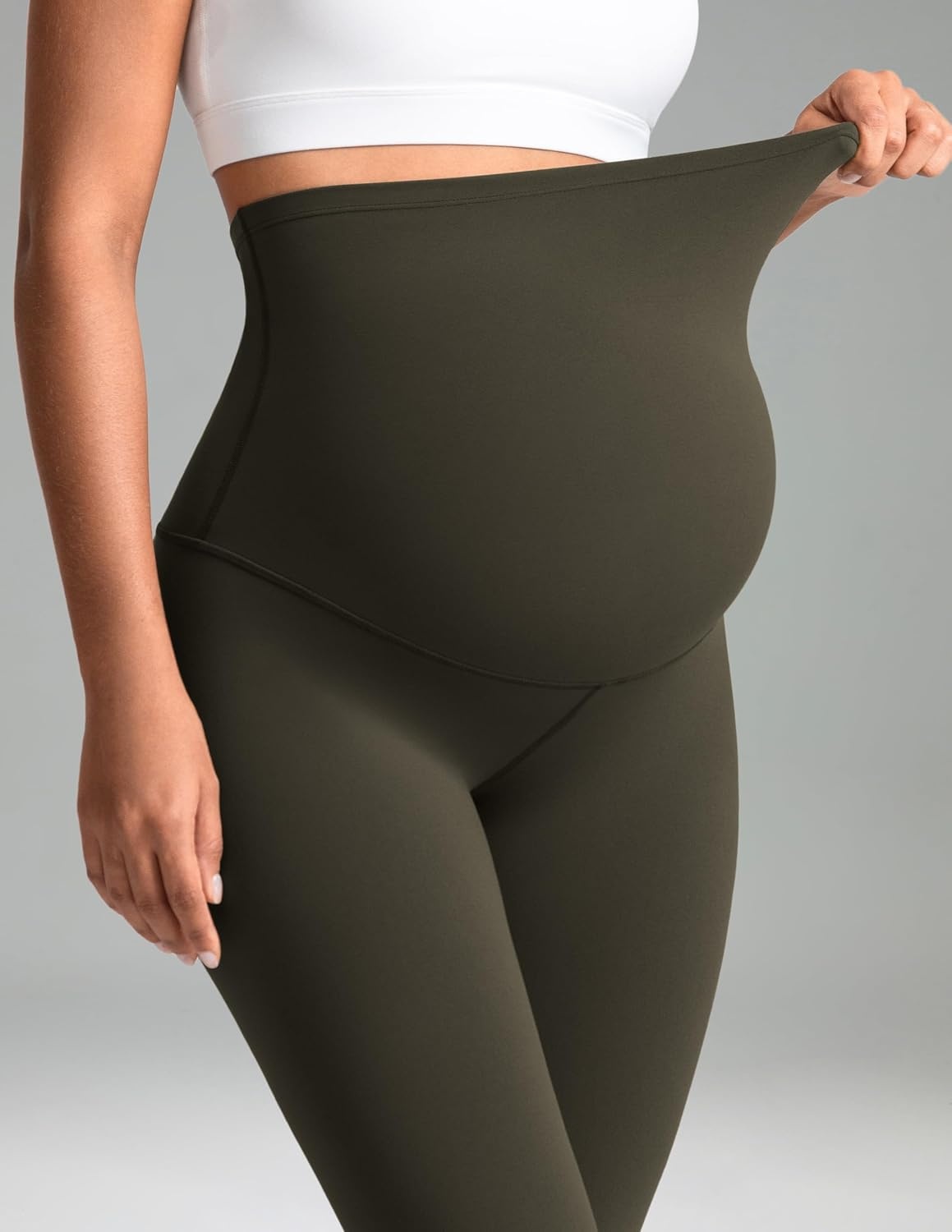 image:imageColorfulkoala Womens Dreamlux Maternity Leggings Over The Belly 25 28 Inseam Soft Workout Activewear Yoga Pregnancy PantsOlive
