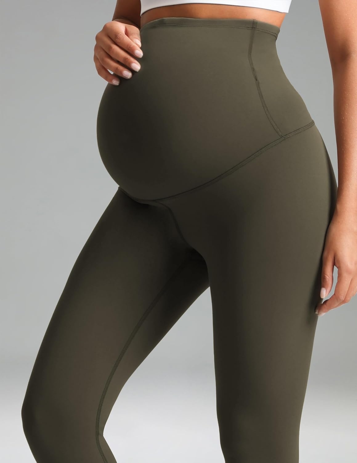 image:imageColorfulkoala Womens Dreamlux Maternity Leggings Over The Belly 25 28 Inseam Soft Workout Activewear Yoga Pregnancy PantsOlive