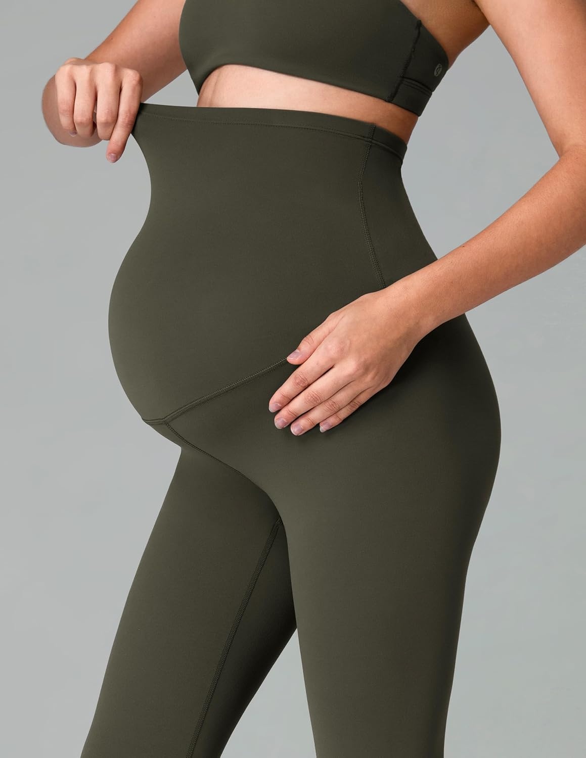 image:imageColorfulkoala Womens Dreamlux Maternity Leggings Over The Belly 25 28 Inseam Soft Workout Activewear Yoga Pregnancy PantsOlive