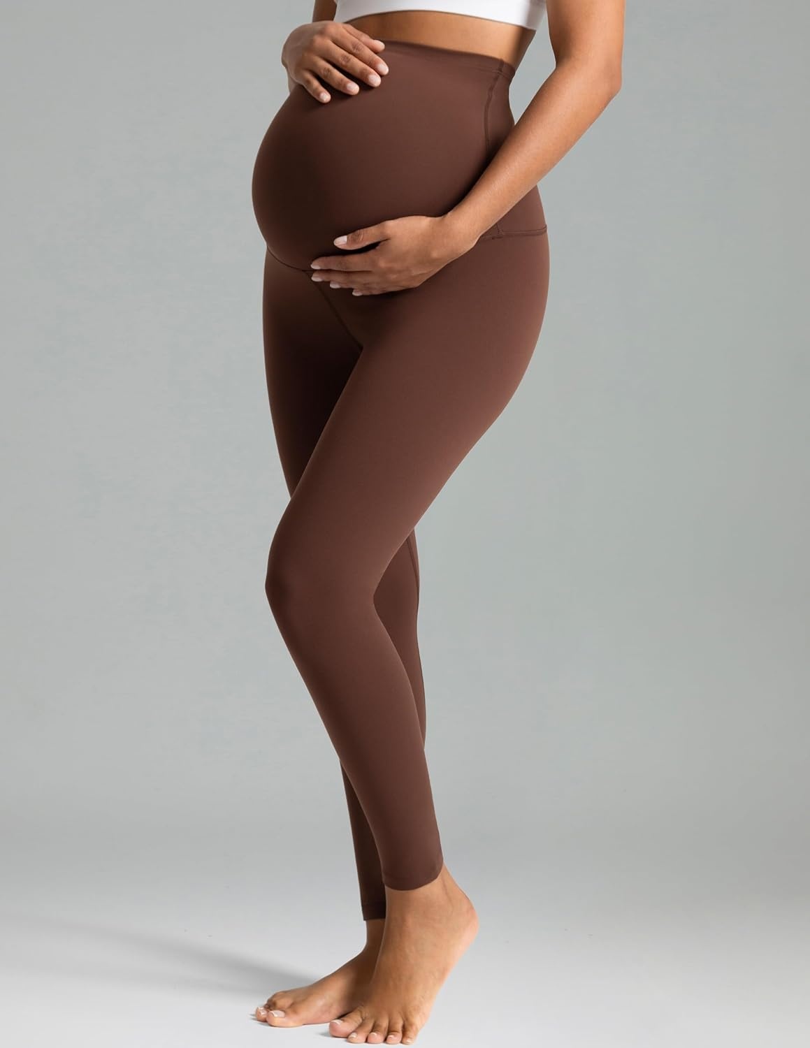 image:imageColorfulkoala Womens Dreamlux Maternity Leggings Over The Belly 25 28 Inseam Soft Workout Activewear Yoga Pregnancy PantsRoasted Chestnut