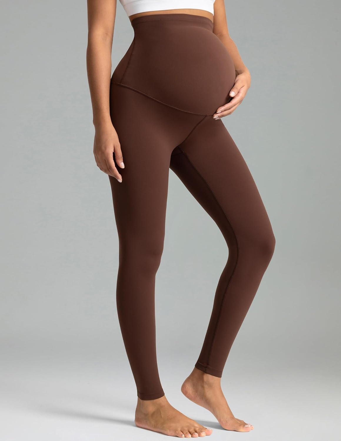image:imageColorfulkoala Womens Dreamlux Maternity Leggings Over The Belly 25 28 Inseam Soft Workout Activewear Yoga Pregnancy PantsRoasted Chestnut