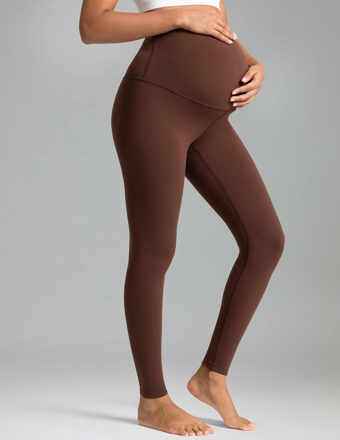 image:imageColorfulkoala Womens Dreamlux Maternity Leggings Over The Belly 25 28 Inseam Soft Workout Activewear Yoga Pregnancy PantsRoasted Chestnut