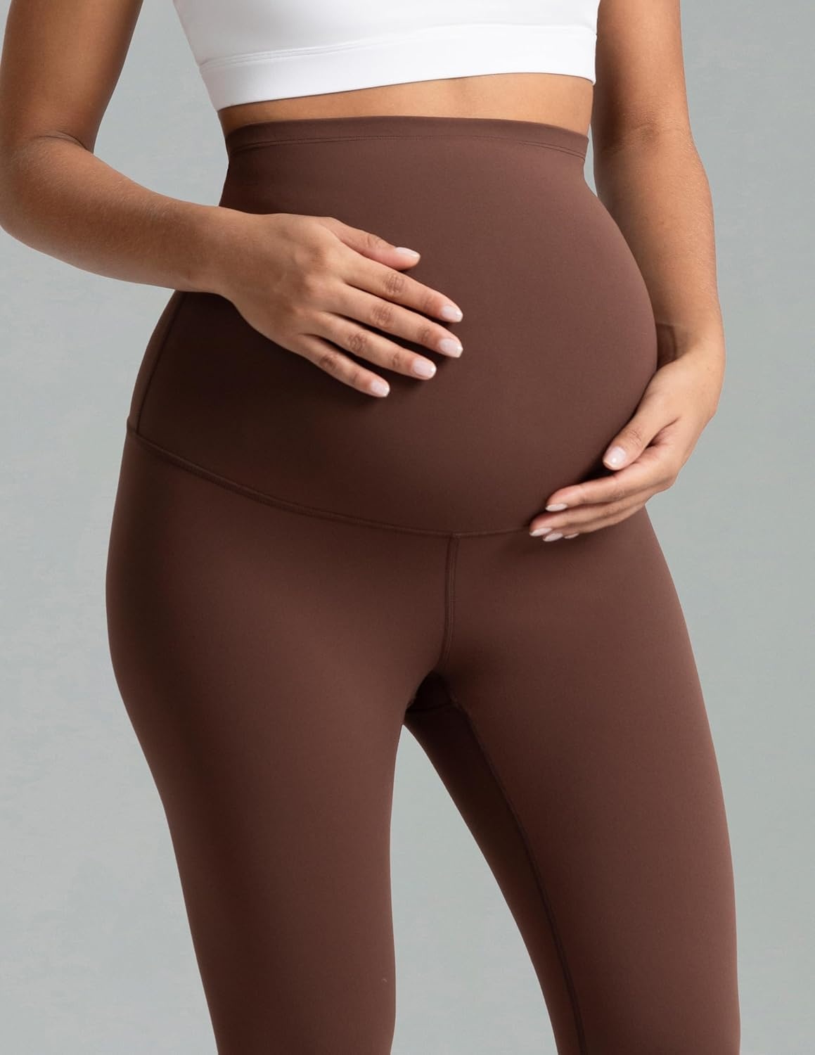 image:imageColorfulkoala Womens Dreamlux Maternity Leggings Over The Belly 25 28 Inseam Soft Workout Activewear Yoga Pregnancy PantsRoasted Chestnut