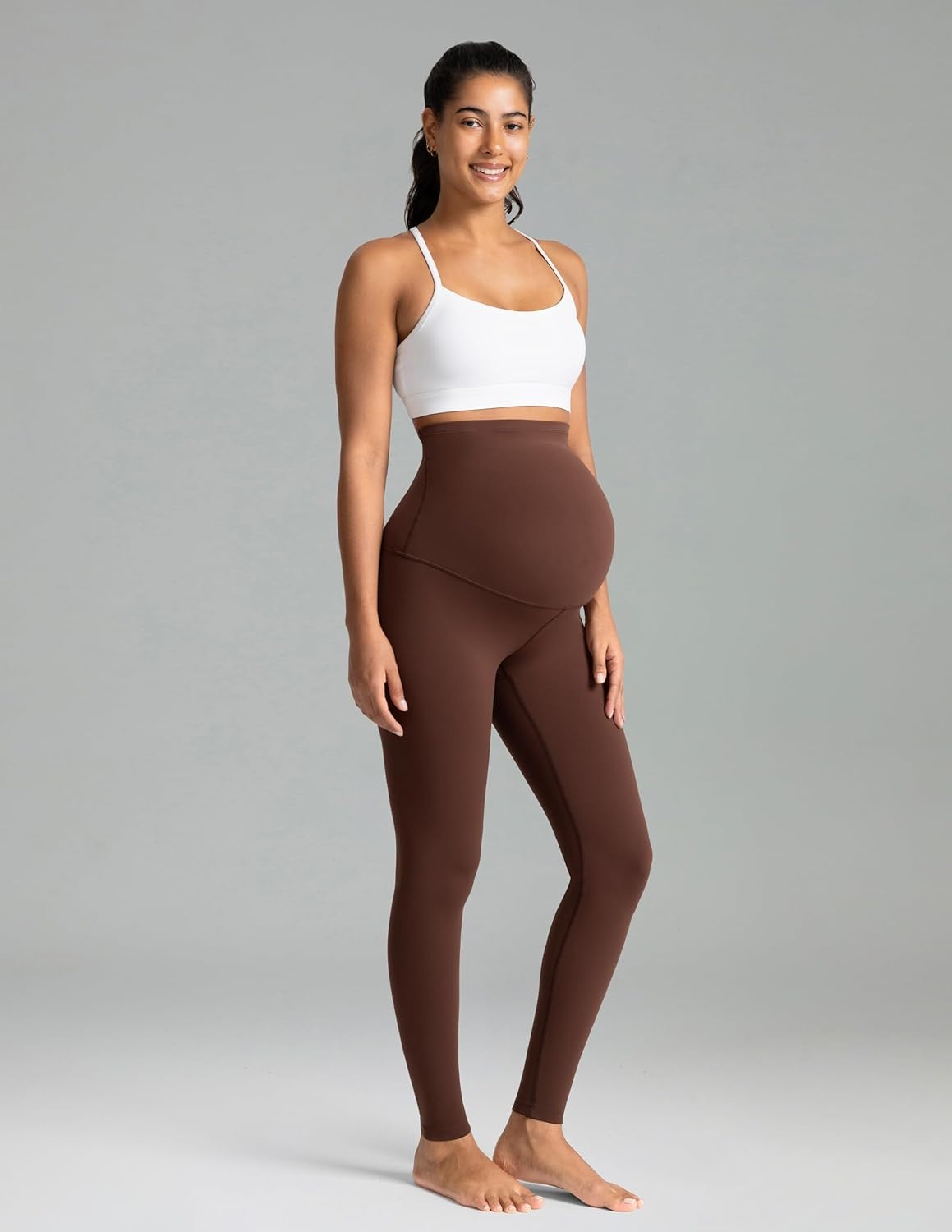 image:imageColorfulkoala Womens Dreamlux Maternity Leggings Over The Belly 25 28 Inseam Soft Workout Activewear Yoga Pregnancy PantsRoasted Chestnut
