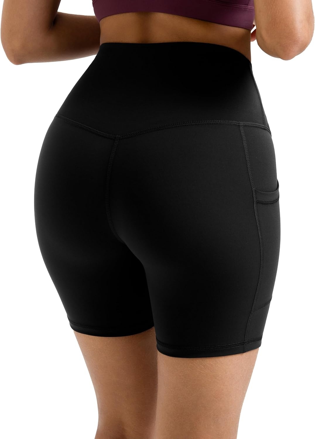 image:imageColorfulkoala Womens High Waisted Biker Shorts with Pockets 6 Inseam Yoga Tummy Control ShortBlack