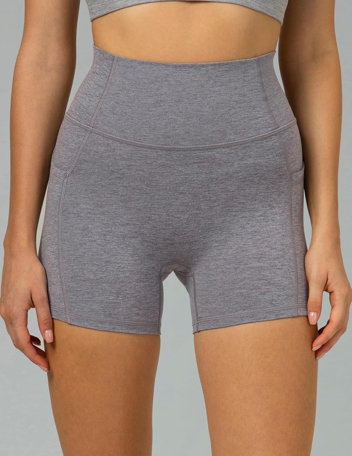 image:imageColorfulkoala Womens Spacedye Biker Shorts High Waist 4 No Front Seam Yoga Gym Running Workout Shorts with Pockets