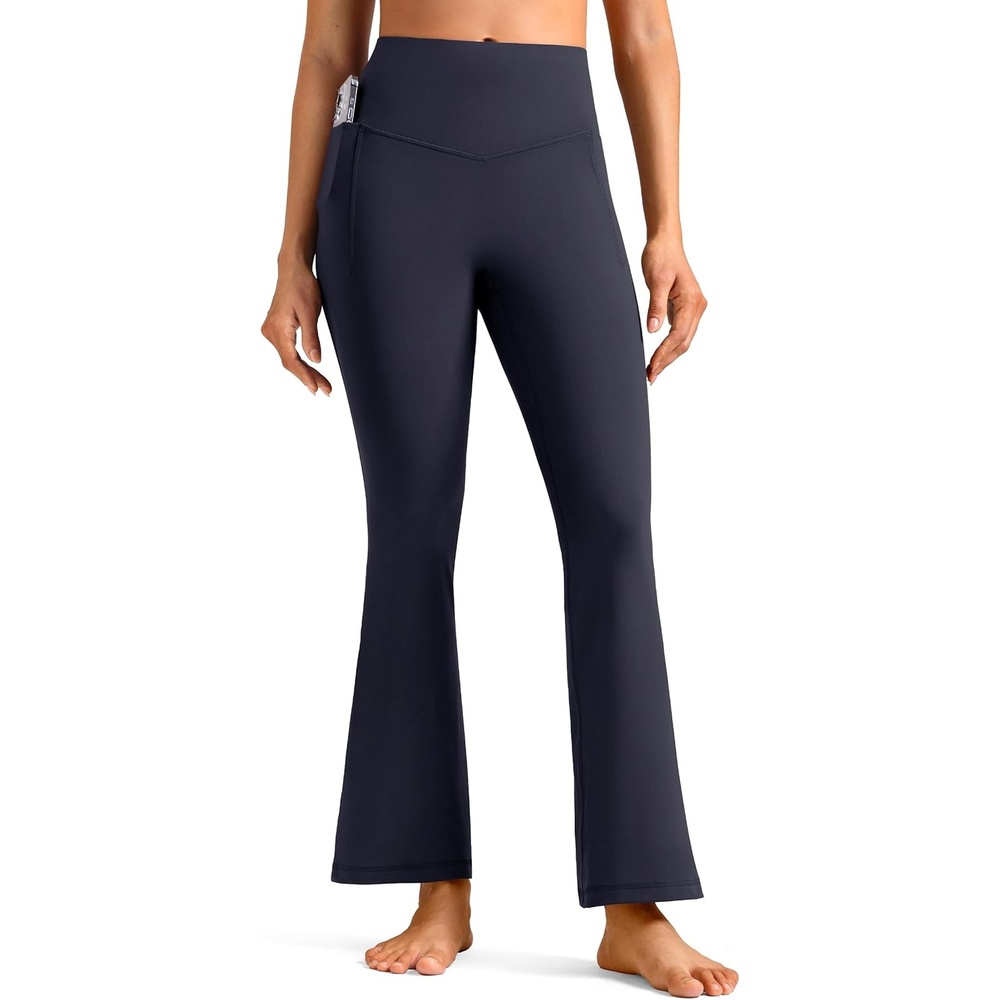 image:imageColorfulkoala Dreamlux Flare Leggings for Women with Pockets High Waist No Front Seam Yoga Pants 275 295 315Blue Ink