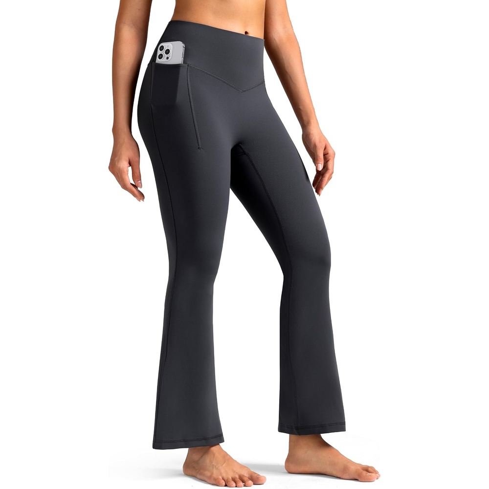 image:imageColorfulkoala Dreamlux Flare Leggings for Women with Pockets High Waist No Front Seam Yoga Pants 275 295 315Dark Carbon