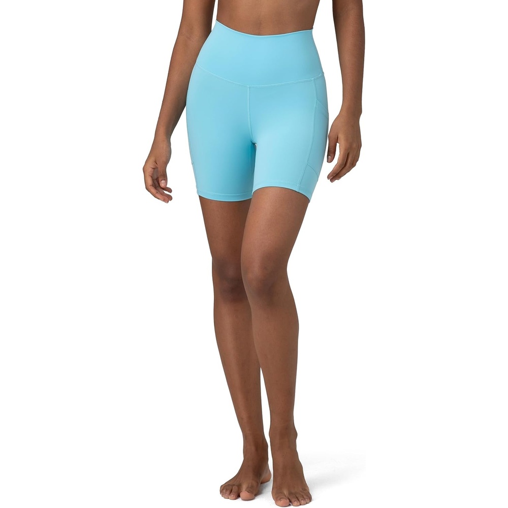 image:imageColorfulkoala Womens High Waisted Biker Shorts with Pockets 6 Inseam Yoga Tummy Control ShortSky Blue