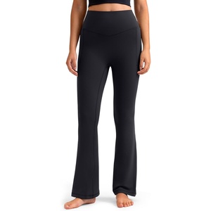 image:imageColorfulkoala Dreamlux Flare Leggings for Women with Pockets High Waist No Front Seam Yoga Pants 275 295 315Black