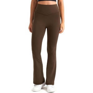 image:imageColorfulkoala Dreamlux Flare Leggings for Women with Pockets High Waist No Front Seam Yoga Pants 275 295 315Cocoa