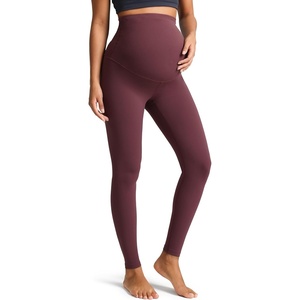 image:imageColorfulkoala Womens Dreamlux Maternity Leggings Over The Belly 25  28 Inseam Soft Workout Activewear Yoga Pregnancy PantsPlum Red