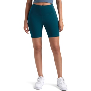 image:imageColorfulkoala Womens High Waisted Biker Shorts with Pockets 6 Inseam Yoga Tummy Control ShortDark Teal