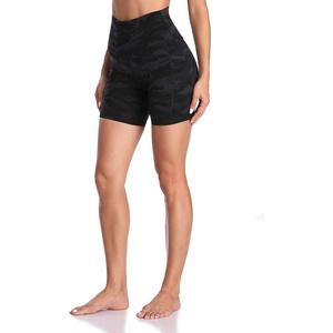 image:imageColorfulkoala Womens High Waisted Biker Shorts with Pockets 6 Inseam Yoga Tummy Control ShortDeep Grey Camo