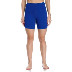 image:imageColorfulkoala Womens High Waisted Biker Shorts with Pockets 6 Inseam Yoga Tummy Control ShortSapphire Blue