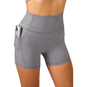 image:imageColorfulkoala Womens Spacedye Biker Shorts High Waist 4 No Front Seam Yoga Gym Running Workout Shorts with Pockets