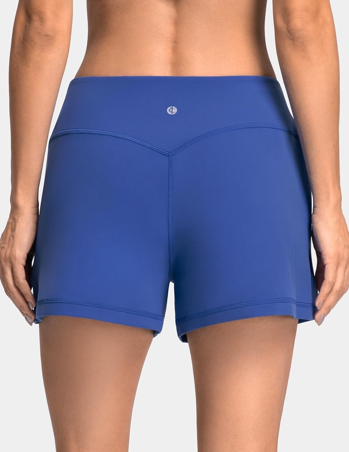 image:imageColorfulkoala Dreamlux Casual Shorts for Women 35 High Waisted Workout Athletic Linerless Yoga Short with PocketsBaleine Blue