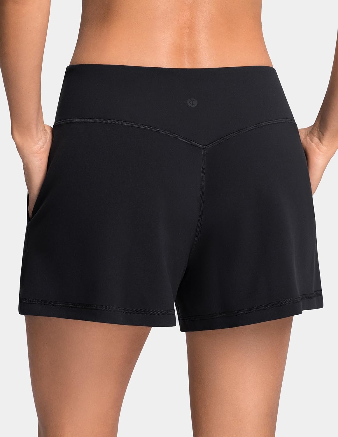 image:imageColorfulkoala Dreamlux Casual Shorts for Women 35 High Waisted Workout Athletic Linerless Yoga Short with PocketsBlack