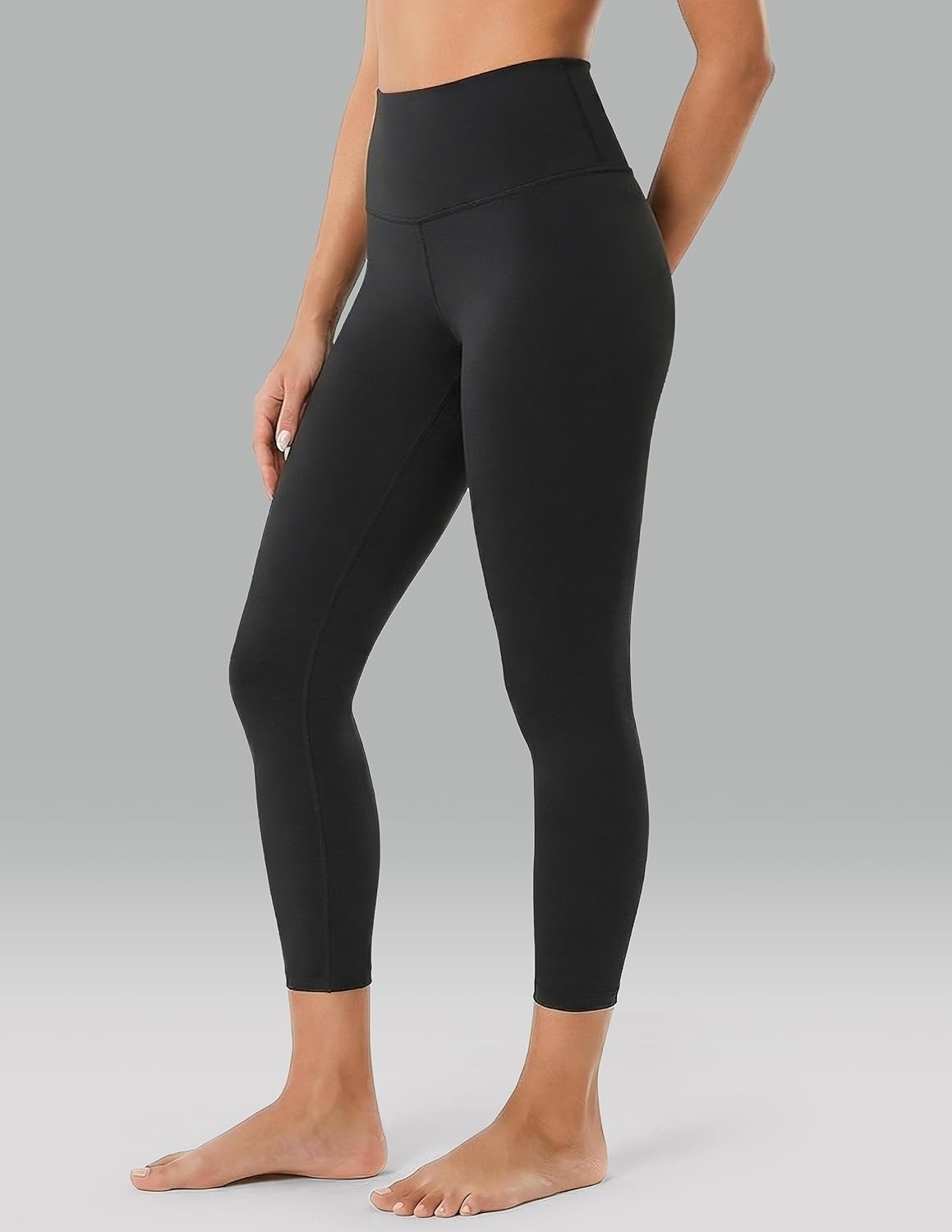 image:imageColorfulkoala Dreamlux High Waisted Leggings for Women with 21 Inseam Tummy Control Buttery Soft Capri Yoga PantsBlack