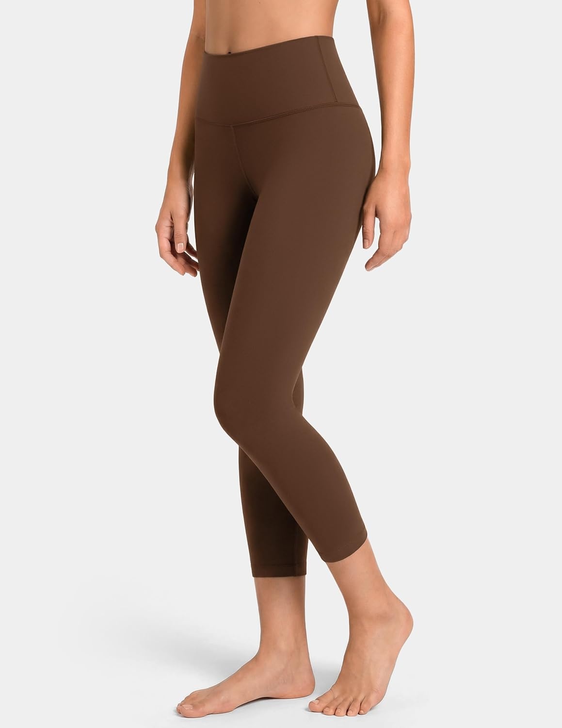 image:imageColorfulkoala Dreamlux High Waisted Leggings for Women with 21 Inseam Tummy Control Buttery Soft Capri Yoga PantsCocoa