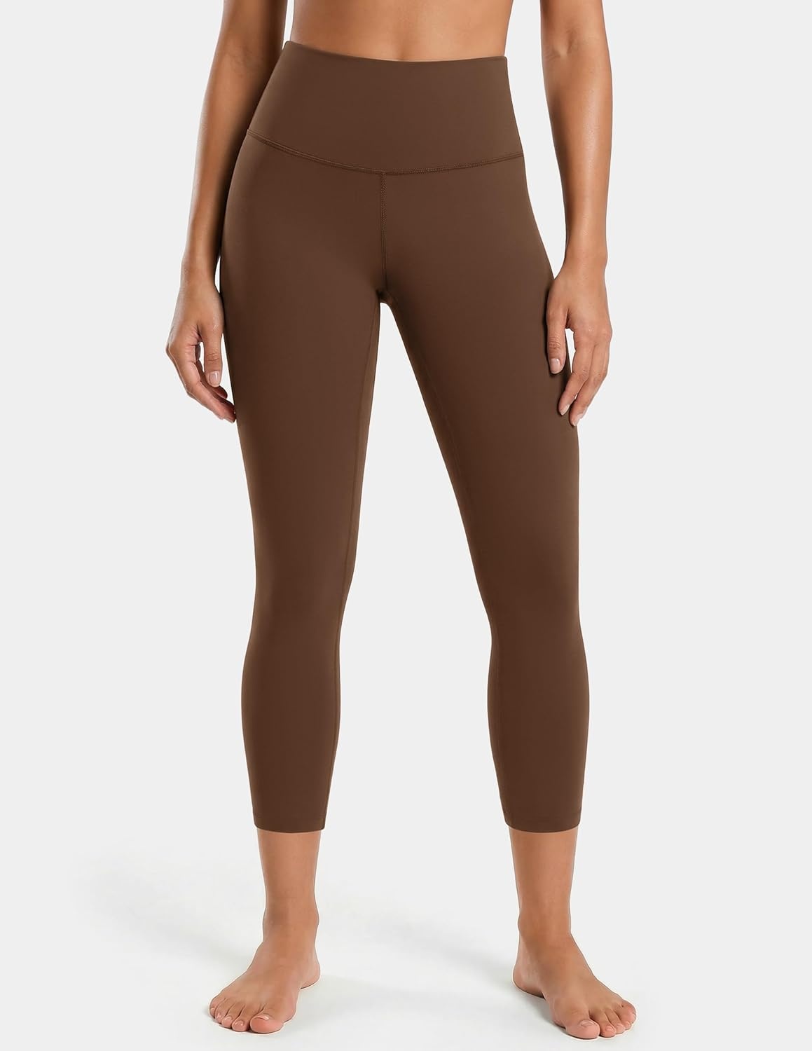 image:imageColorfulkoala Dreamlux High Waisted Leggings for Women with 21 Inseam Tummy Control Buttery Soft Capri Yoga PantsCocoa