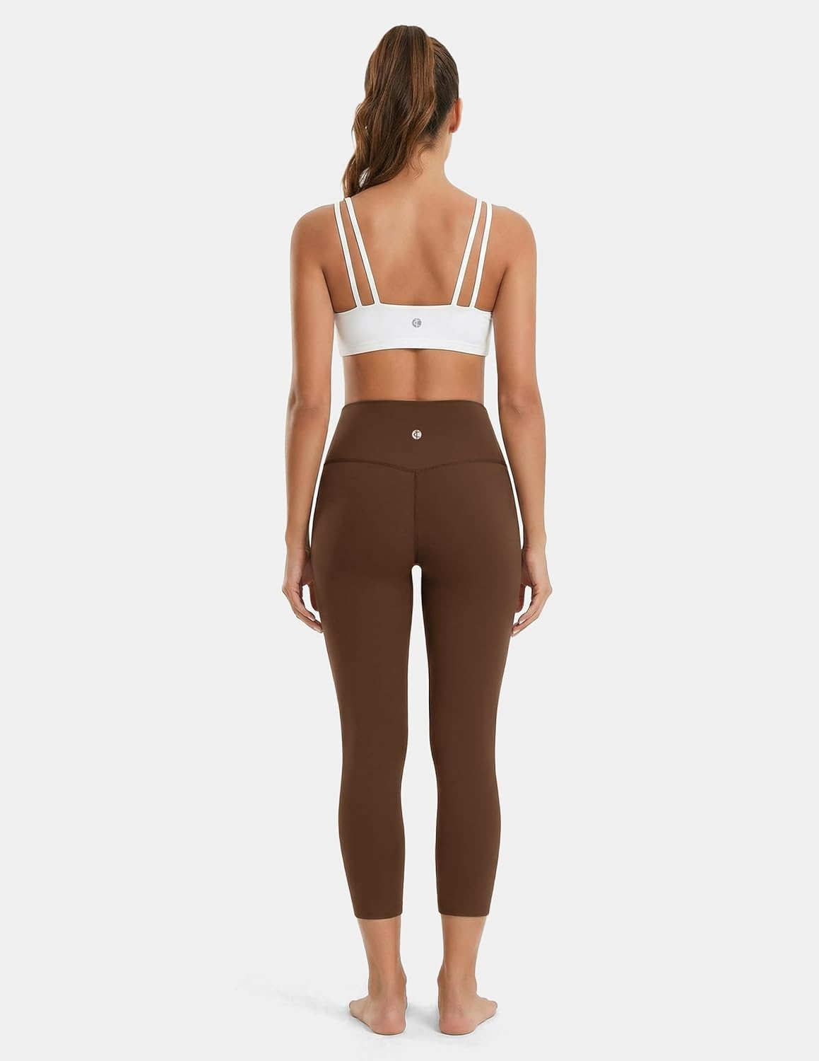 image:imageColorfulkoala Dreamlux High Waisted Leggings for Women with 21 Inseam Tummy Control Buttery Soft Capri Yoga PantsCocoa