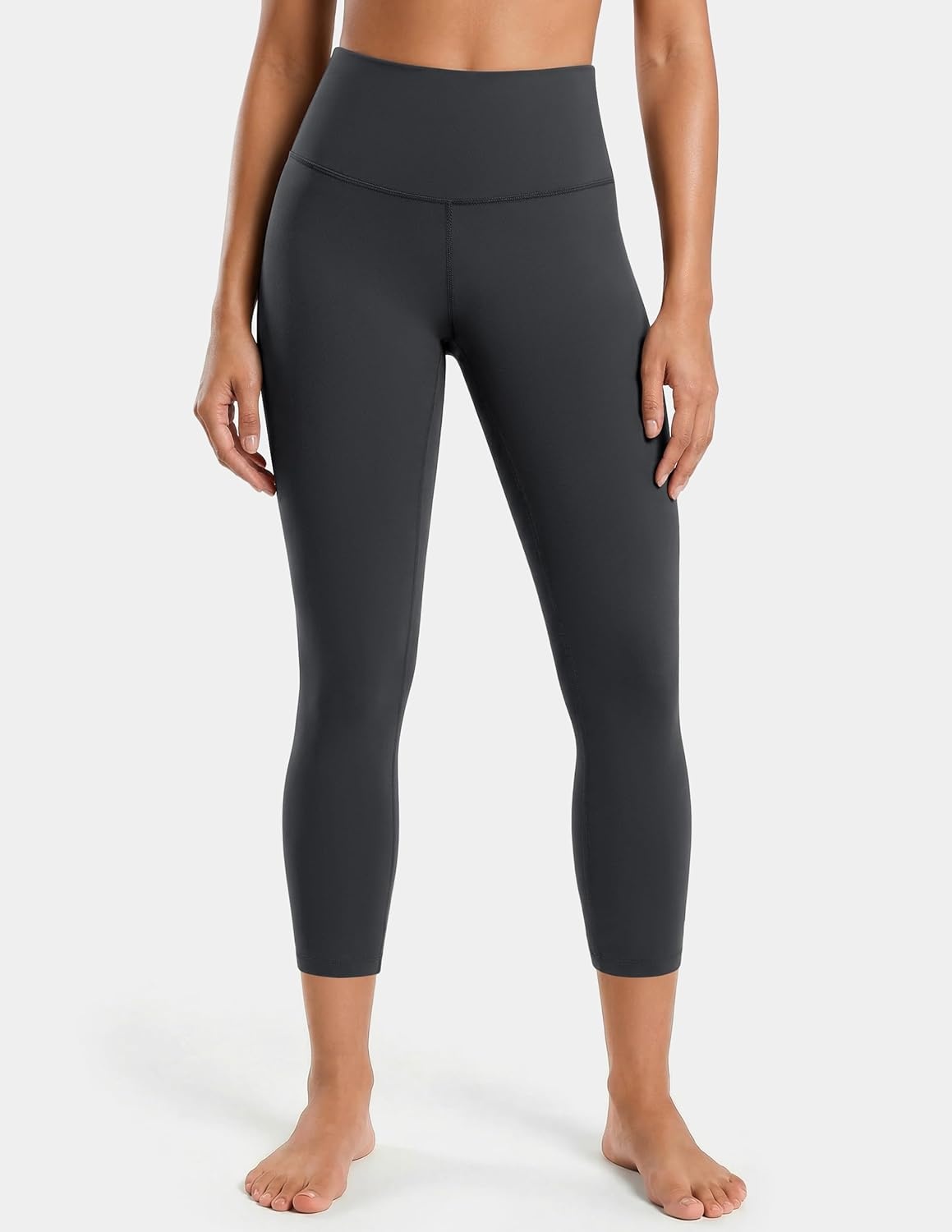 image:imageColorfulkoala Dreamlux High Waisted Leggings for Women with 21 Inseam Tummy Control Buttery Soft Capri Yoga PantsDark Carbon