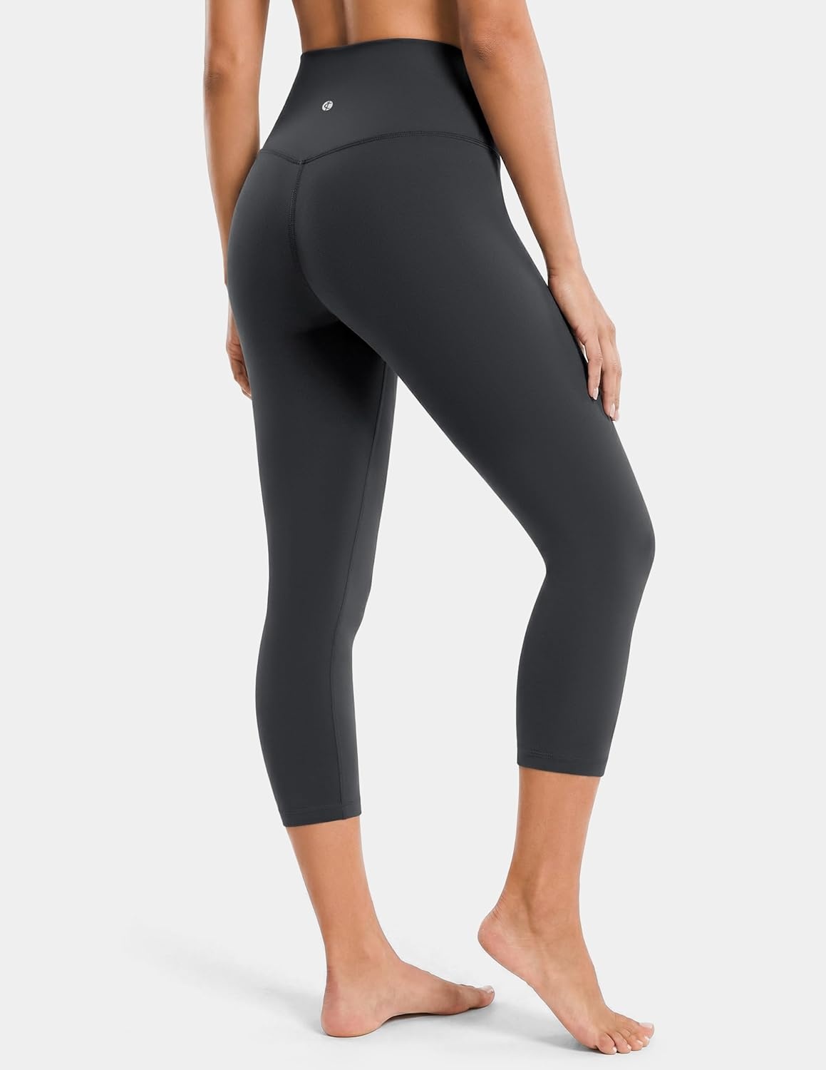 image:imageColorfulkoala Dreamlux High Waisted Leggings for Women with 21 Inseam Tummy Control Buttery Soft Capri Yoga PantsDark Carbon