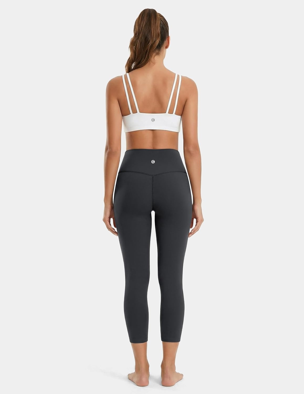 image:imageColorfulkoala Dreamlux High Waisted Leggings for Women with 21 Inseam Tummy Control Buttery Soft Capri Yoga PantsDark Carbon