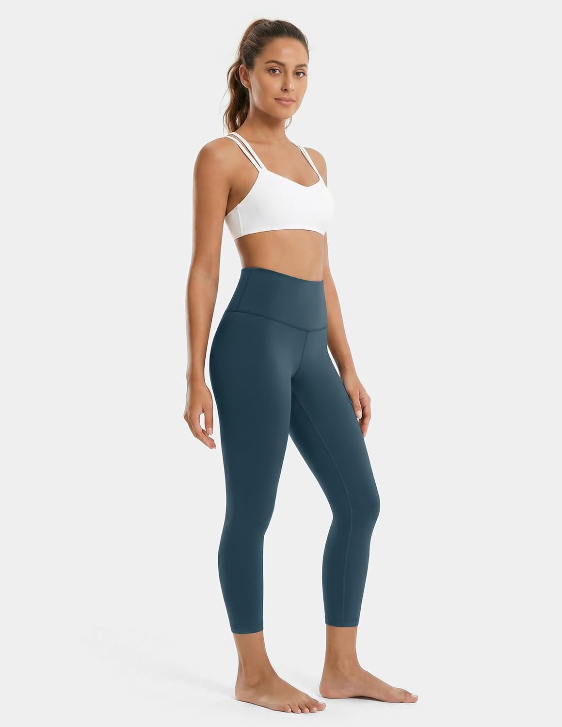 image:imageColorfulkoala Dreamlux High Waisted Leggings for Women with 21 Inseam Tummy Control Buttery Soft Capri Yoga PantsDark Jasper