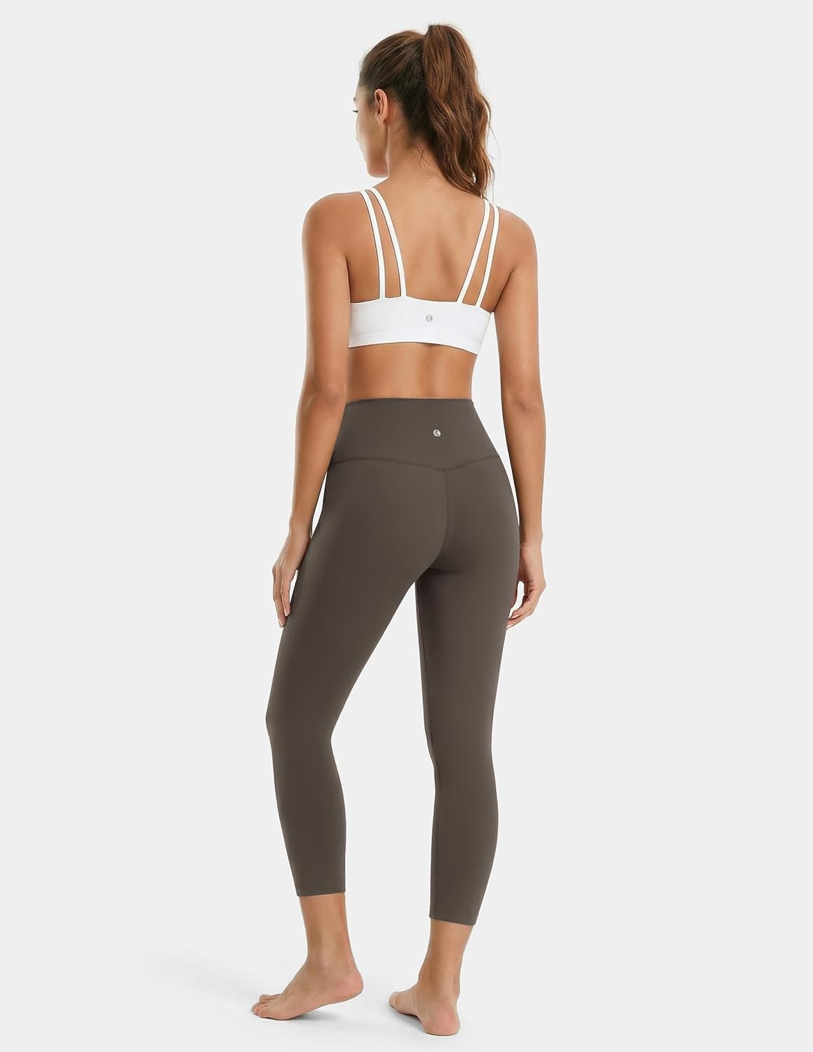 image:imageColorfulkoala Dreamlux High Waisted Leggings for Women with 21 Inseam Tummy Control Buttery Soft Capri Yoga PantsMajor Brown