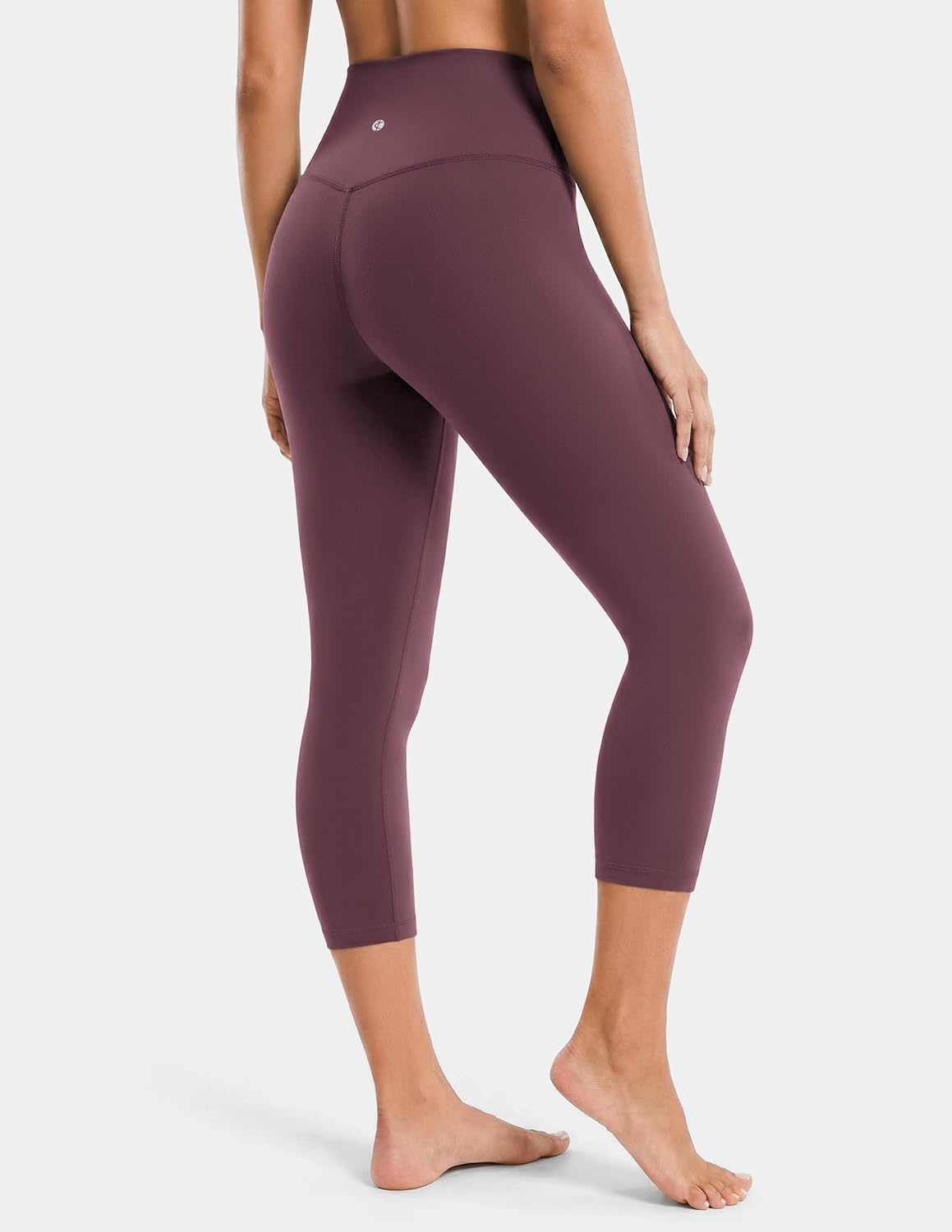 image:imageColorfulkoala Dreamlux High Waisted Leggings for Women with 21 Inseam Tummy Control Buttery Soft Capri Yoga PantsPlum Red