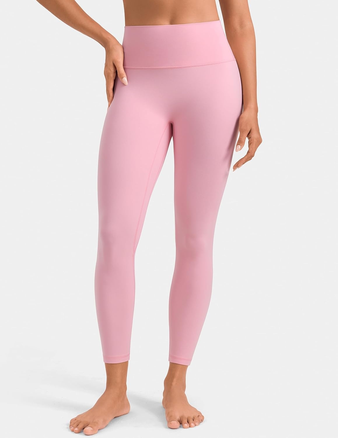 image:imageColorfulkoala Dreamlux No Front Seam Leggings for Women 2528 Inseam High Waisted Buttery Soft Yoga PantsAlmond Blossom