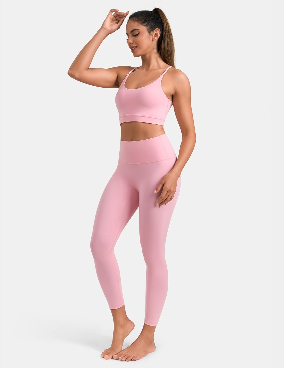 image:imageColorfulkoala Dreamlux No Front Seam Leggings for Women 2528 Inseam High Waisted Buttery Soft Yoga PantsAlmond Blossom