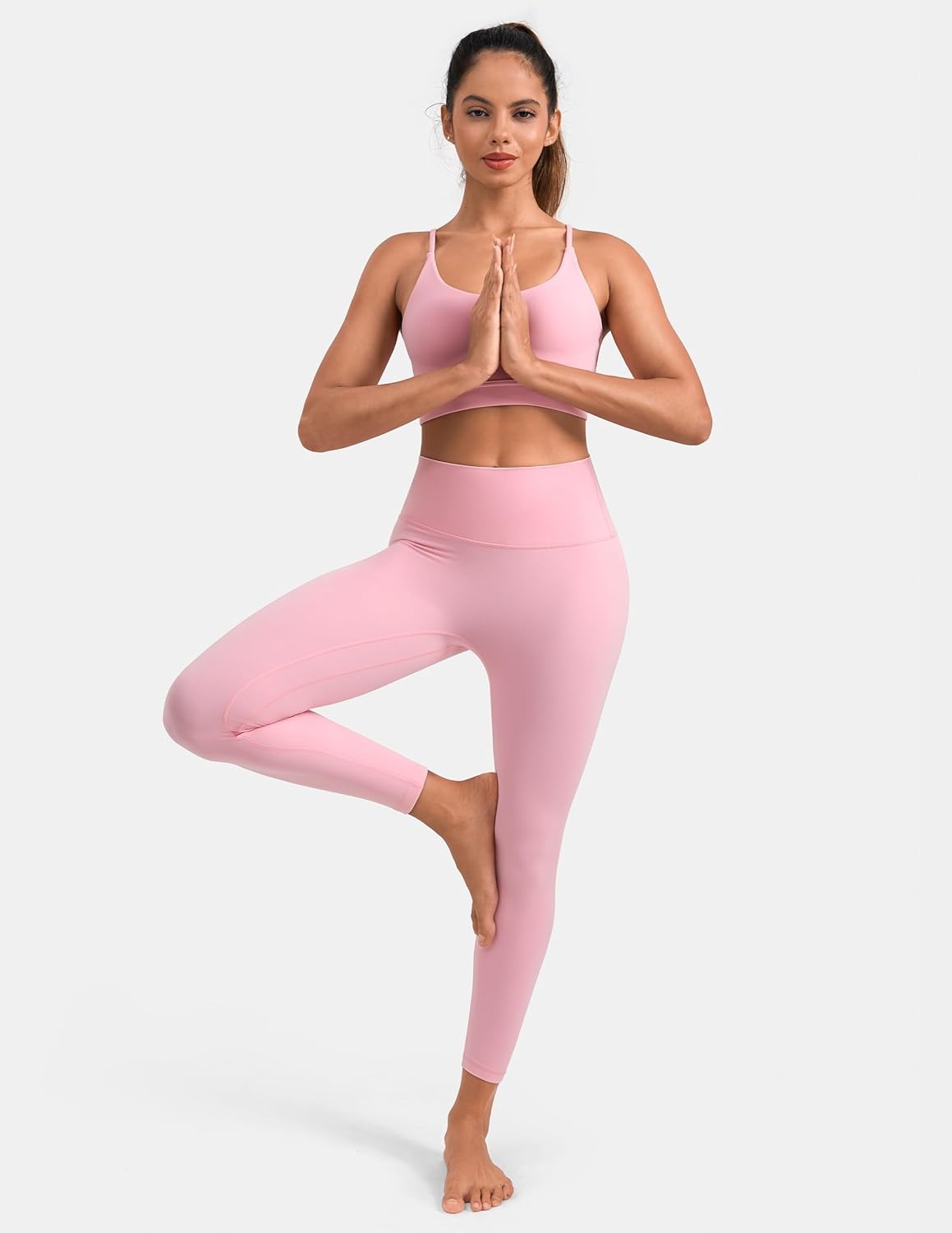 image:imageColorfulkoala Dreamlux No Front Seam Leggings for Women 2528 Inseam High Waisted Buttery Soft Yoga PantsAlmond Blossom