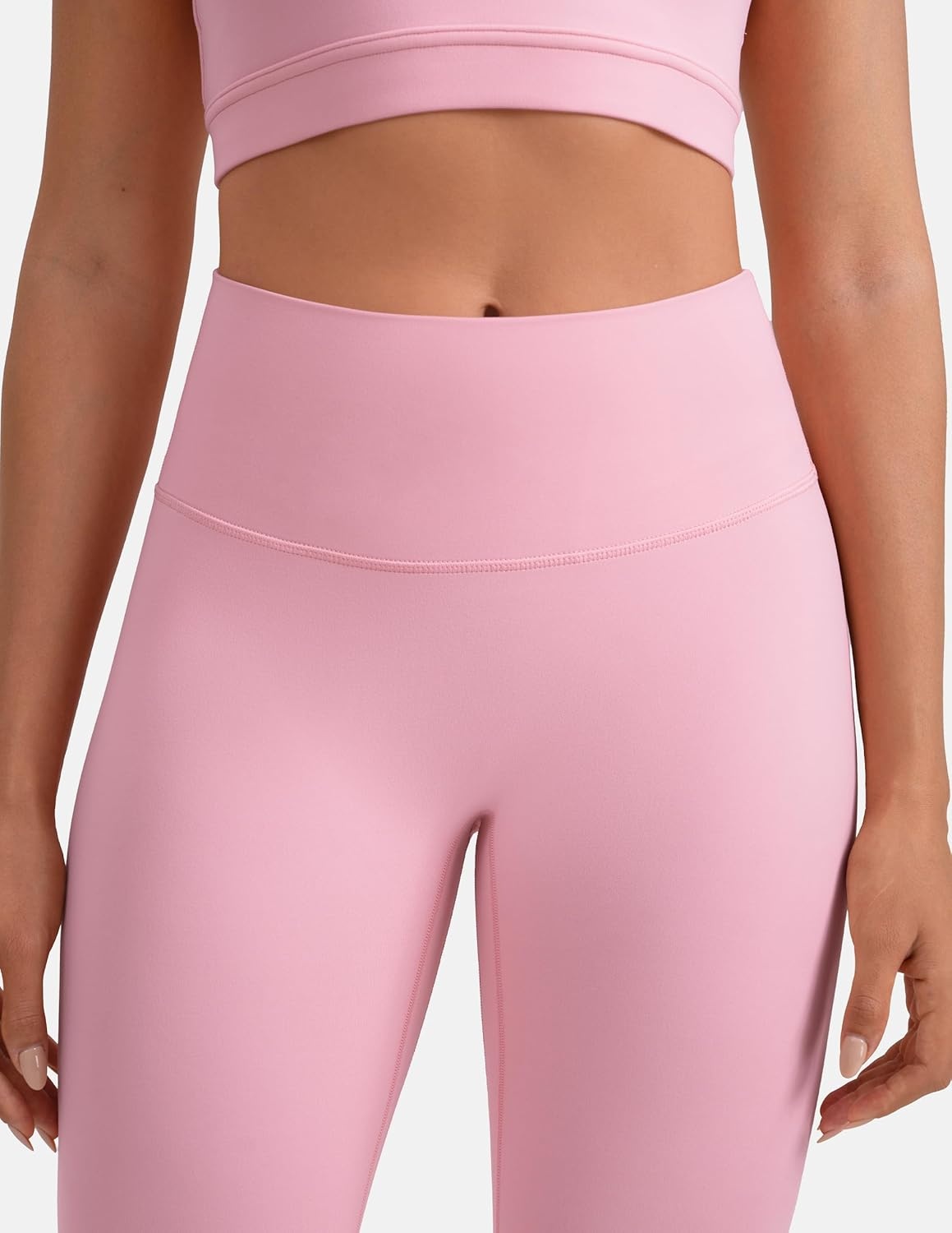 image:imageColorfulkoala Dreamlux No Front Seam Leggings for Women 2528 Inseam High Waisted Buttery Soft Yoga PantsAlmond Blossom