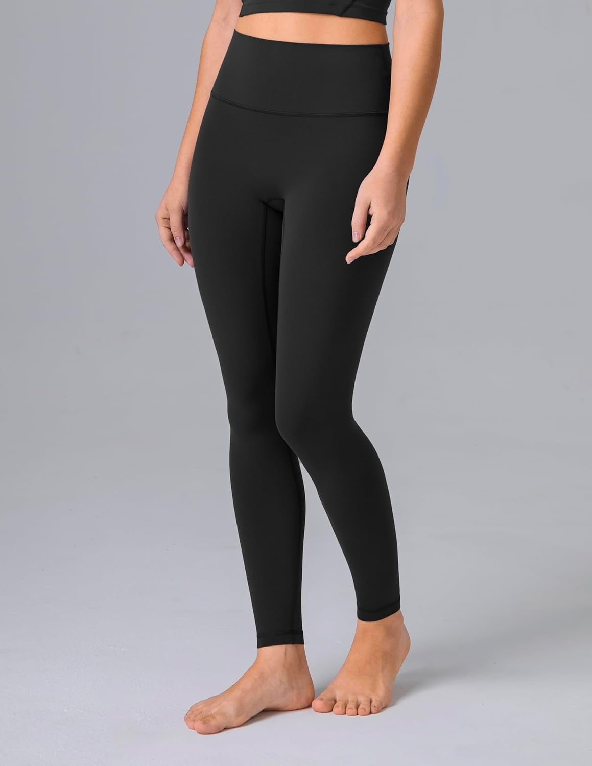 image:imageColorfulkoala Dreamlux No Front Seam Leggings for Women 2528 Inseam High Waisted Buttery Soft Yoga PantsBlack